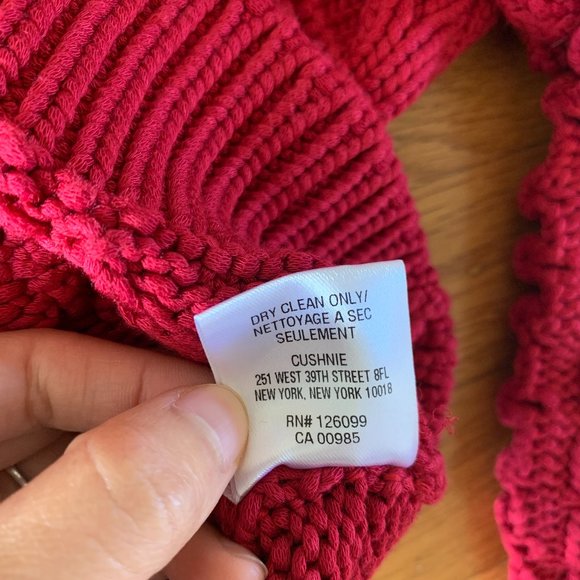 Cushnie Cable Knit Cropped Sweater Turtleneck Deep Red Size XS - Picture 4 of 9